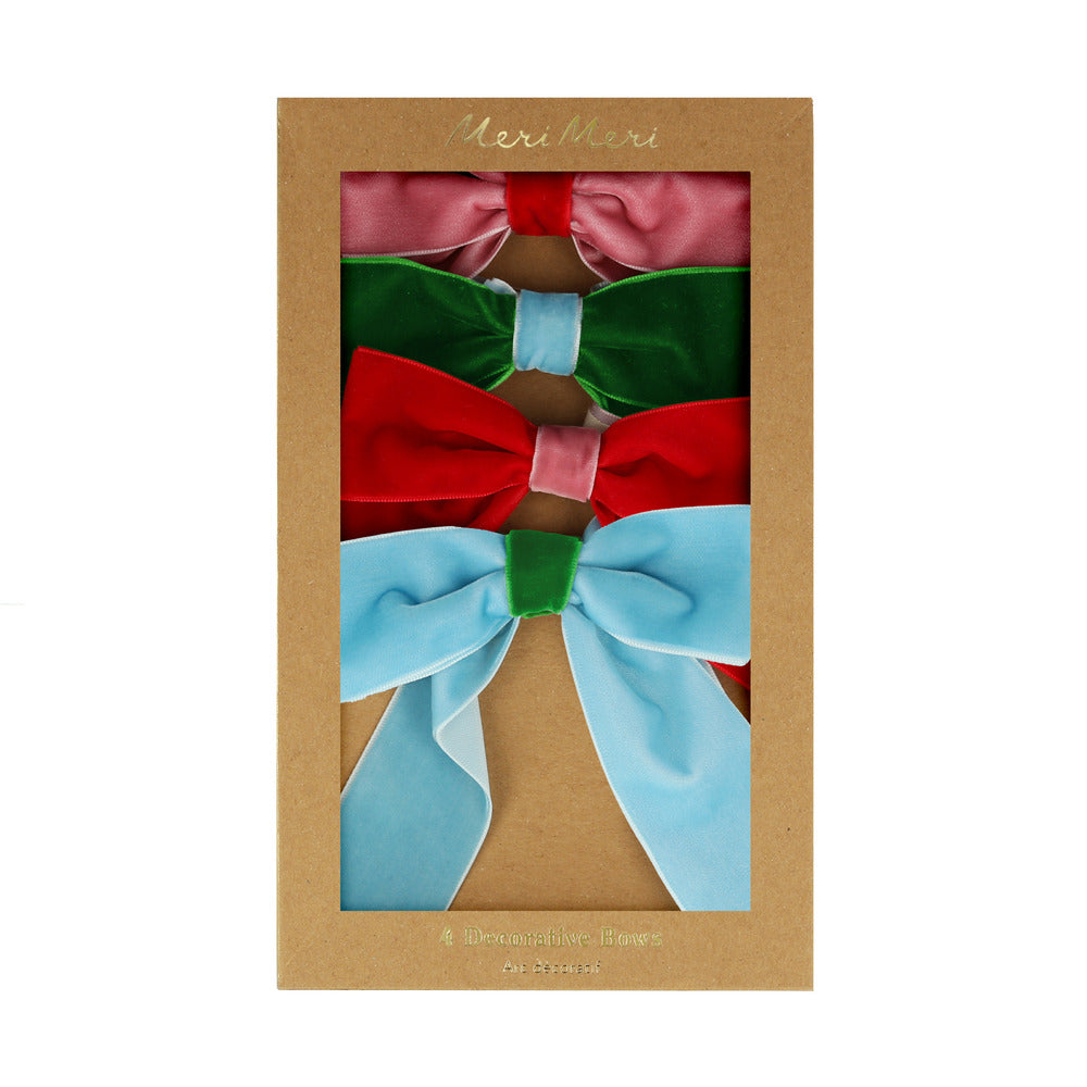 Lazos decorativos de terciopelo (4 unidades)