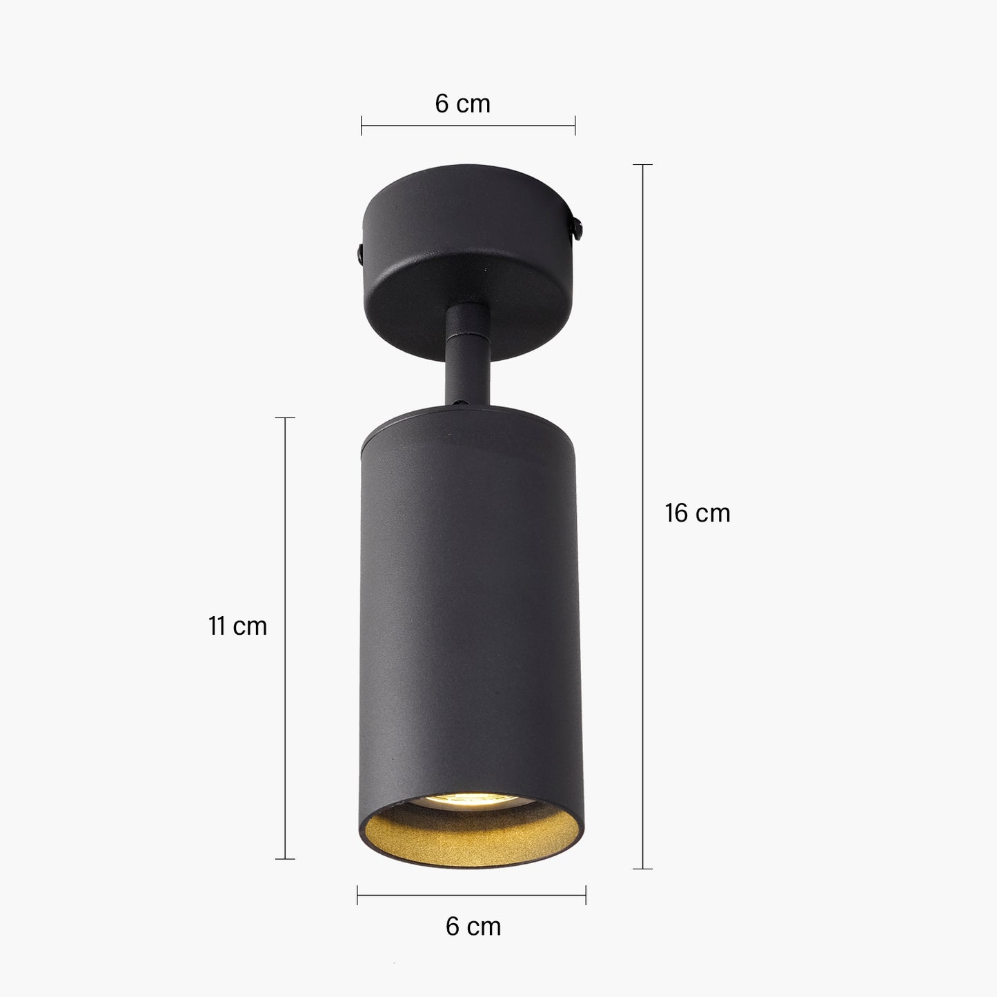 Lámpara de Techo Kelsey Negro. Medidas: 6 x 6 x 16 cm (AnchoxProfxAlto)
