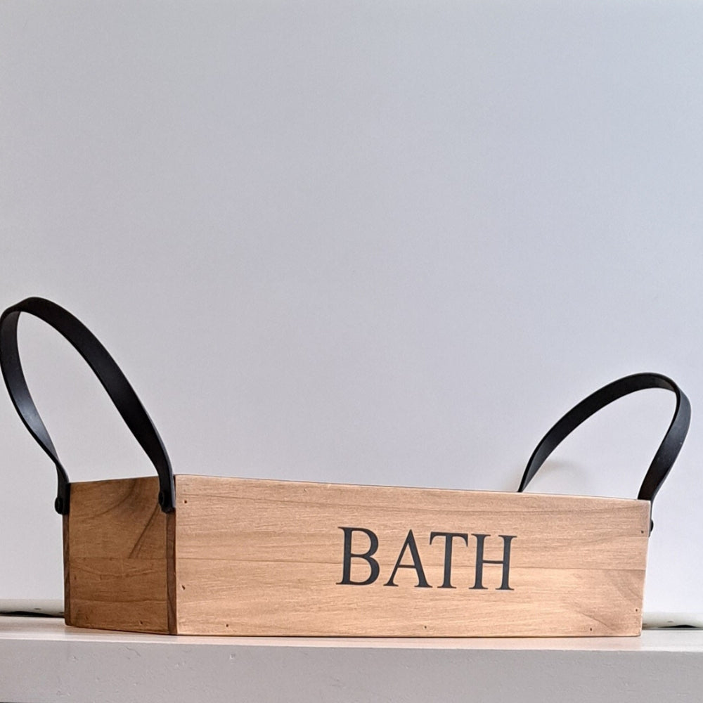 Caja  madera organizadora para el Baño con dos separaciones .