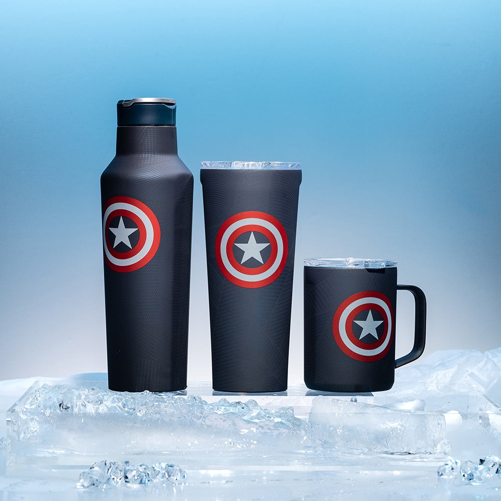 Botella de agua Térmica Sport Marvel 600ml Capitán América Corkcicle