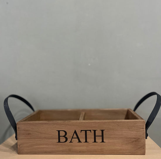 Caja  madera organizadora para el Baño con dos separaciones .