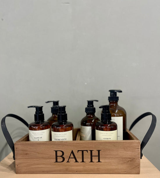 Caja  madera organizadora para el Baño con dos separaciones .