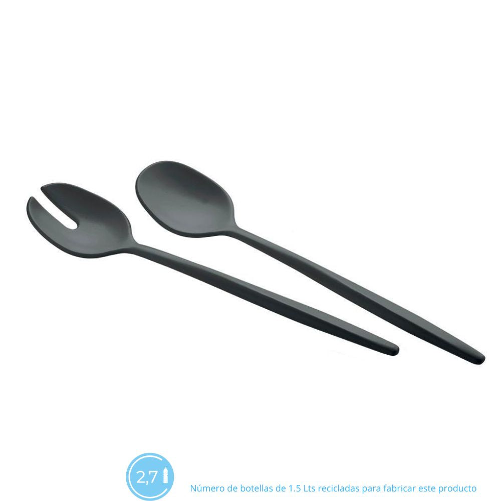 Set 2 Cucharas 'Tierra' Para Servir Color Negro Guzzini