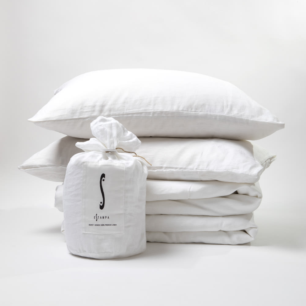 Cubreplumón Lino Blanco Twin Estampa