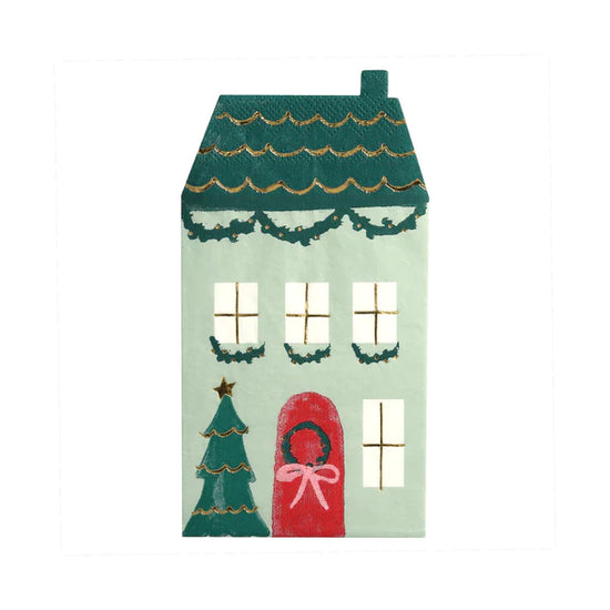 Servilletas con forma de casita Navideña Meri Meri