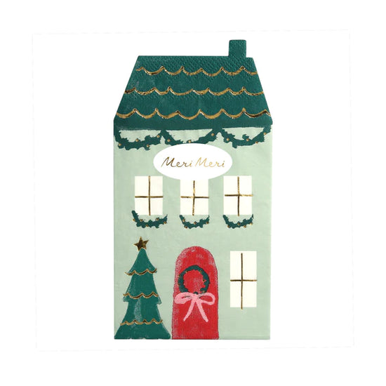 Servilletas con forma de casita Navideña Meri Meri