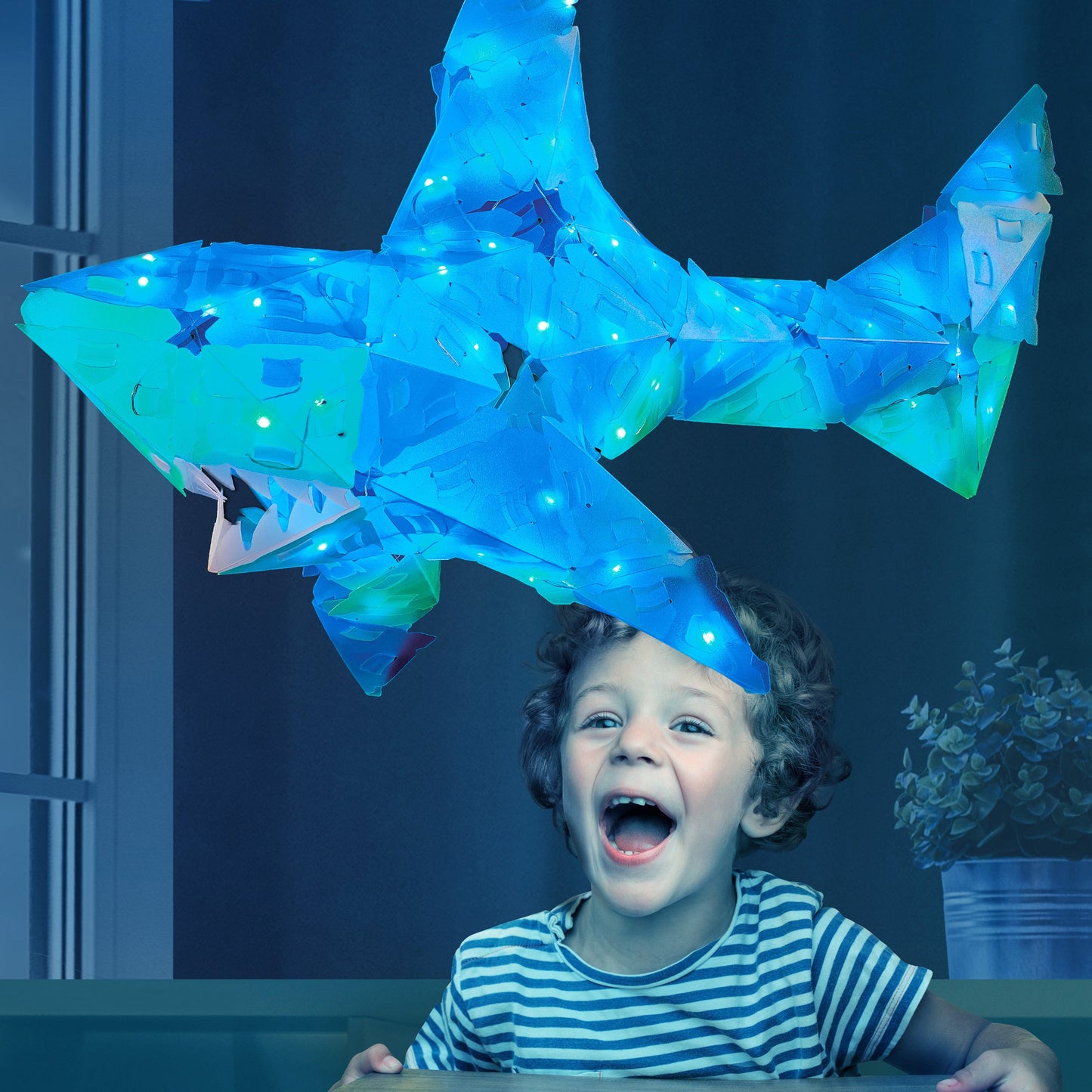 Rompecabezas Con Iluminacion 3D Grande, Tiburon