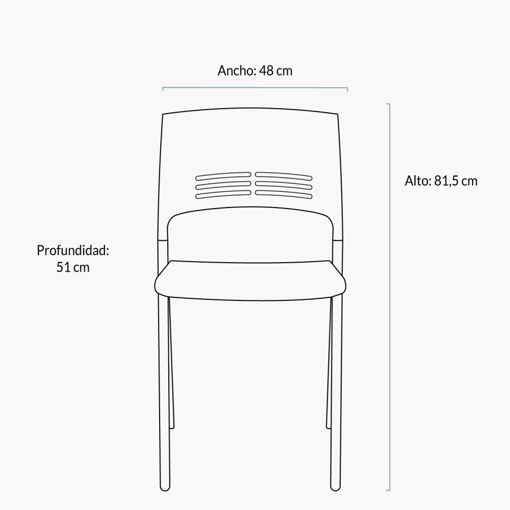 Silla Visita Colore Negro Form Design