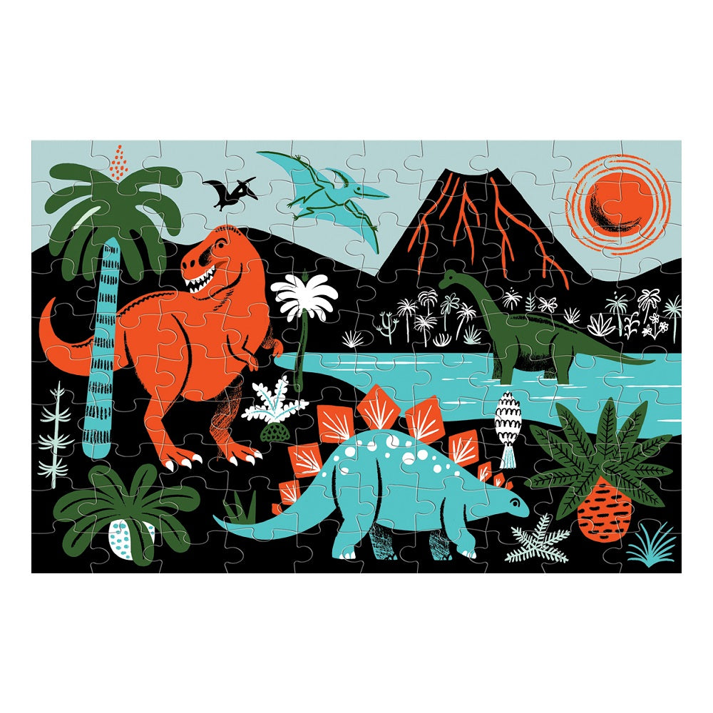 Puzzle 100Pcs Que Brilla En La Oscuridad Dinosaurios Mudpuppy