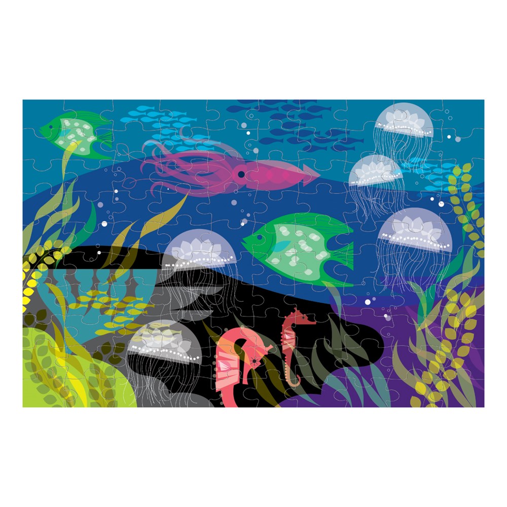 Puzzle 100Pcs Que Brilla En La Oscuridad Bajo El Mar Mudpuppy