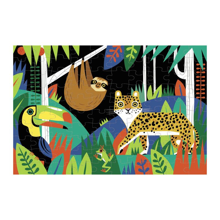 Puzzle 100Pcs Que Brilla En La Oscuridad La Selva Mudpuppy