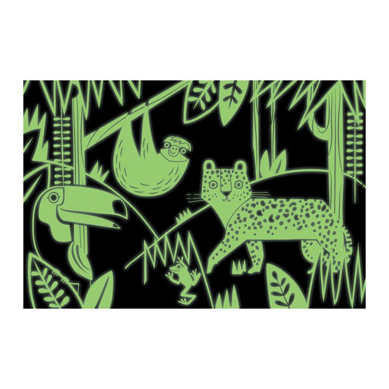 Puzzle 100Pcs Que Brilla En La Oscuridad La Selva Mudpuppy