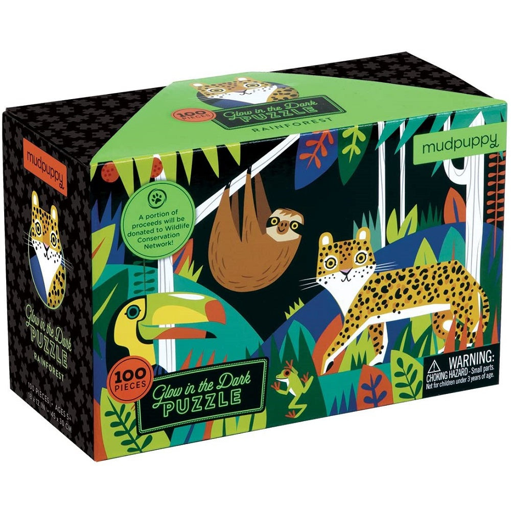 Puzzle 100Pcs Que Brilla En La Oscuridad La Selva Mudpuppy