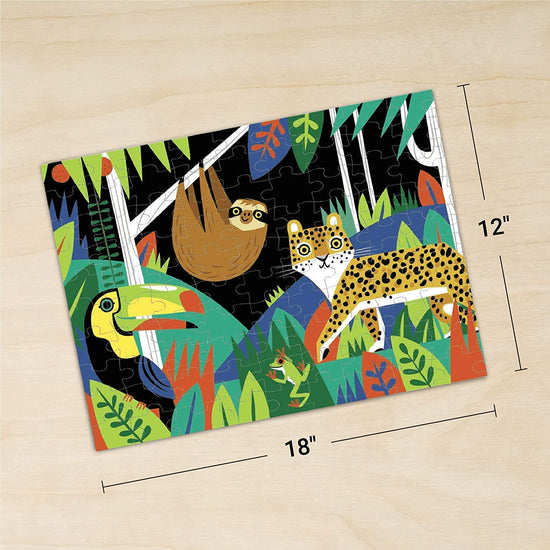 Puzzle 100Pcs Que Brilla En La Oscuridad La Selva Mudpuppy