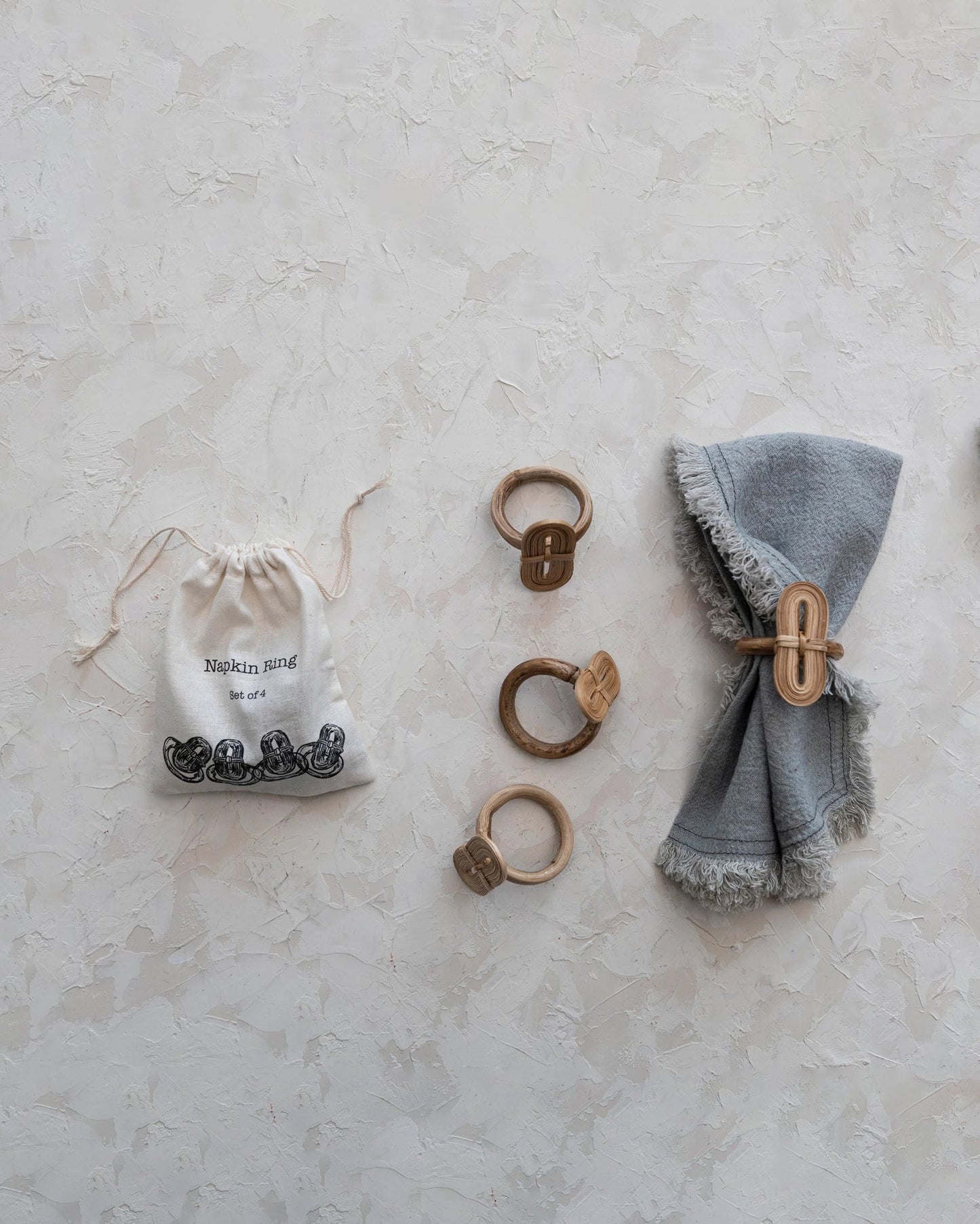 Pack de 4 Anillos para servilleta Bambú