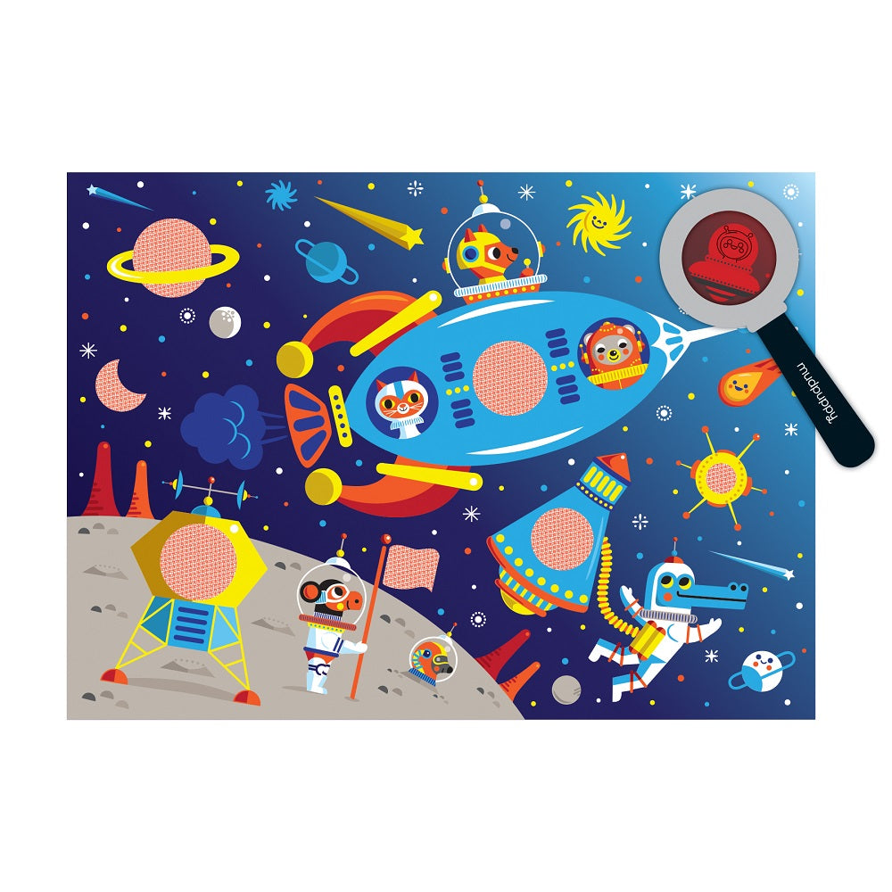 Puzzle 42Pcs Con Dubujos Secretos Espacio Exterior Mudpuppy