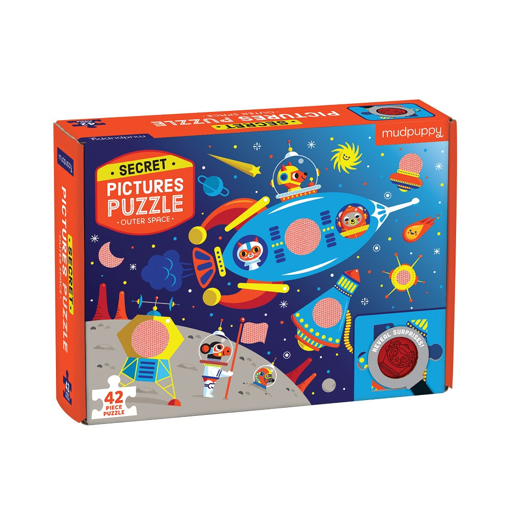 Puzzle 42Pcs Con Dubujos Secretos Espacio Exterior Mudpuppy