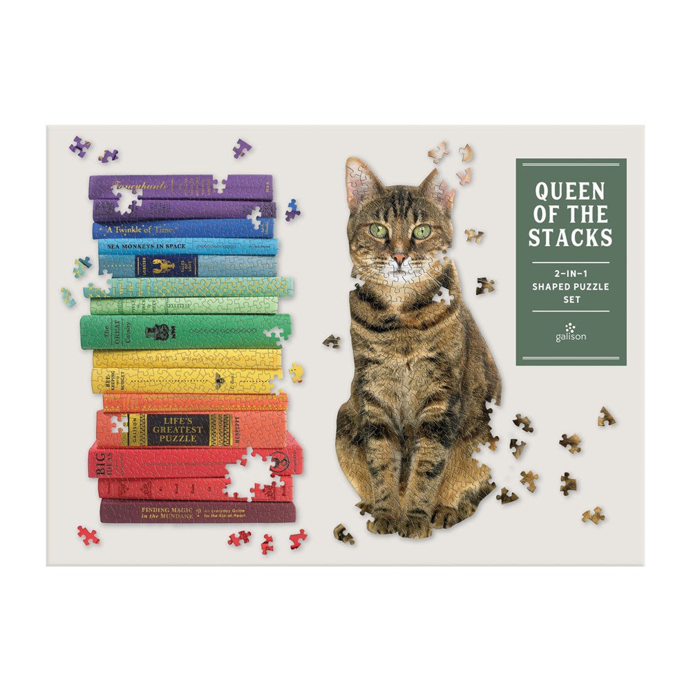 Set De 2 Puzzles Con Forma 650Pcs Queen Of The Stacks Mudpuppy