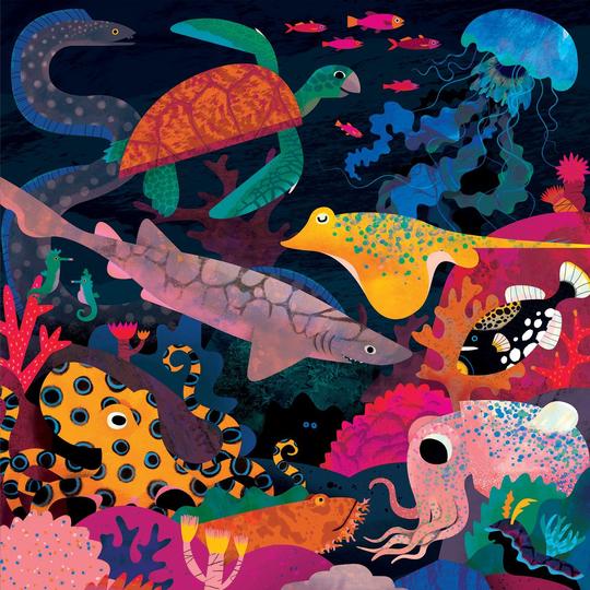 Puzzle 500Pcs Que Brilla En La Oscuridad Océano Mudpuppy