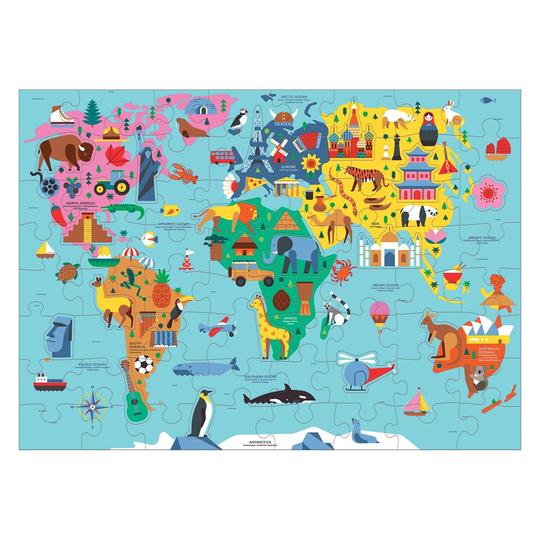 Puzzle 78Pcs Geografía Mapa Del Mundo Mudpuppy