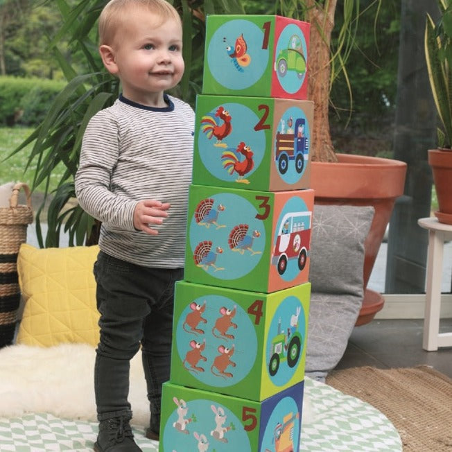 Set de 5 Cubos Para Apilar La Granja Jumbo Scratch Europe