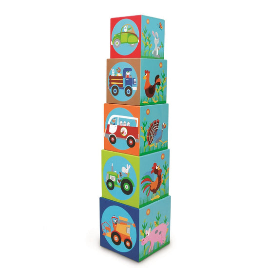 Set De 5 Cubos Para Apilar La Granja Jumbo Scratch Europe