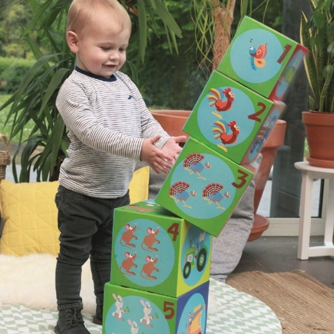 Set de 5 Cubos Para Apilar La Granja Jumbo Scratch Europe