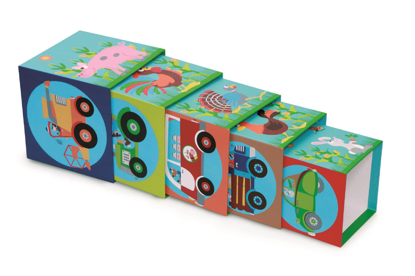 Set de 5 Cubos Para Apilar La Granja Jumbo Scratch Europe