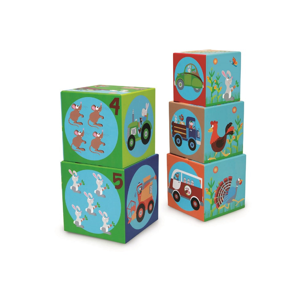 Set de 5 Cubos Para Apilar La Granja Jumbo Scratch Europe