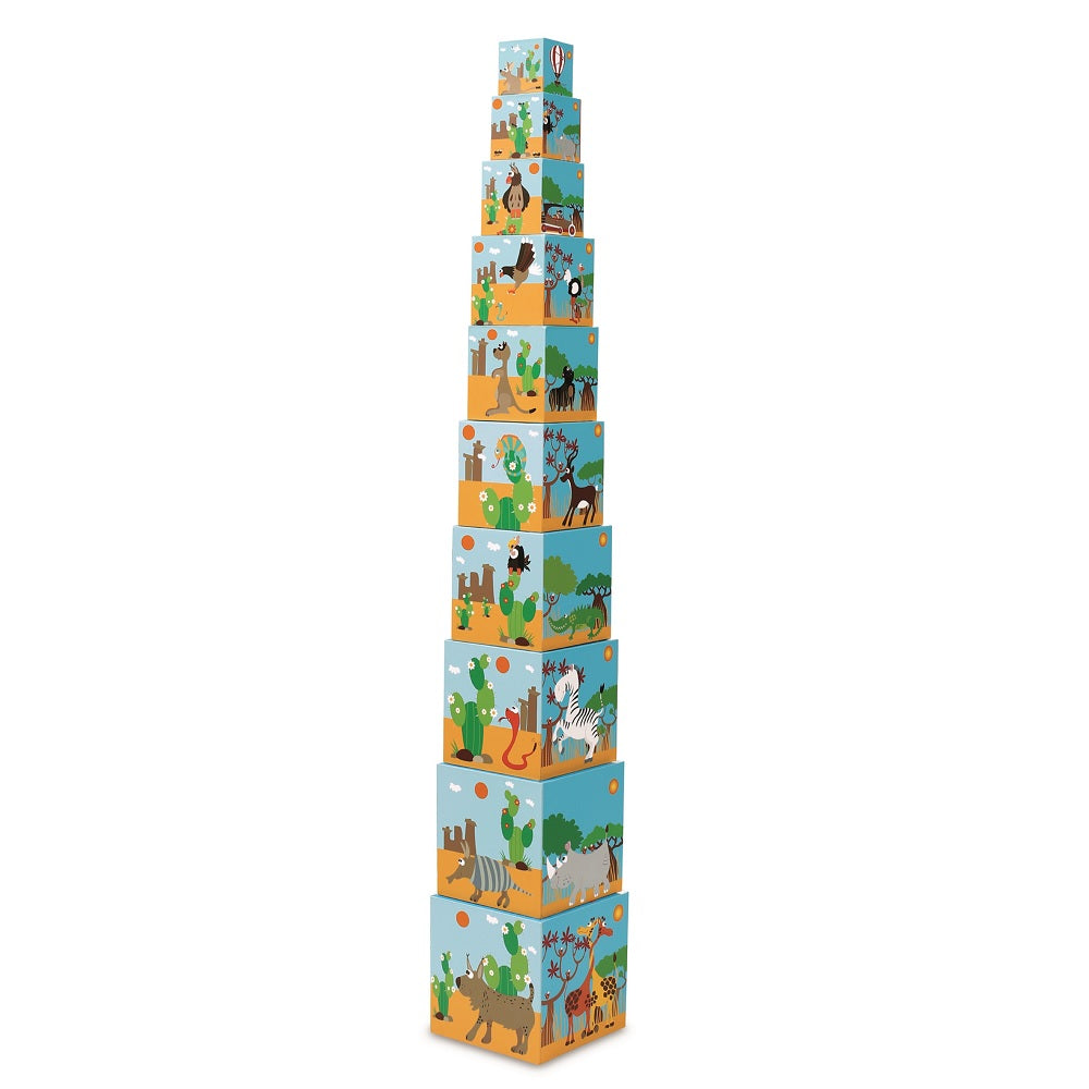 Set De 10Pcs Cubos Para Apilar Animales Scratch Europe