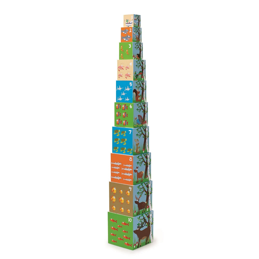 Set De 10Pcs Cubos Para Apilar Animales Scratch Europe