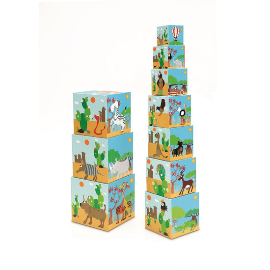 Set de 10Pcs Cubos Para Apilar Animales Scratch Europe