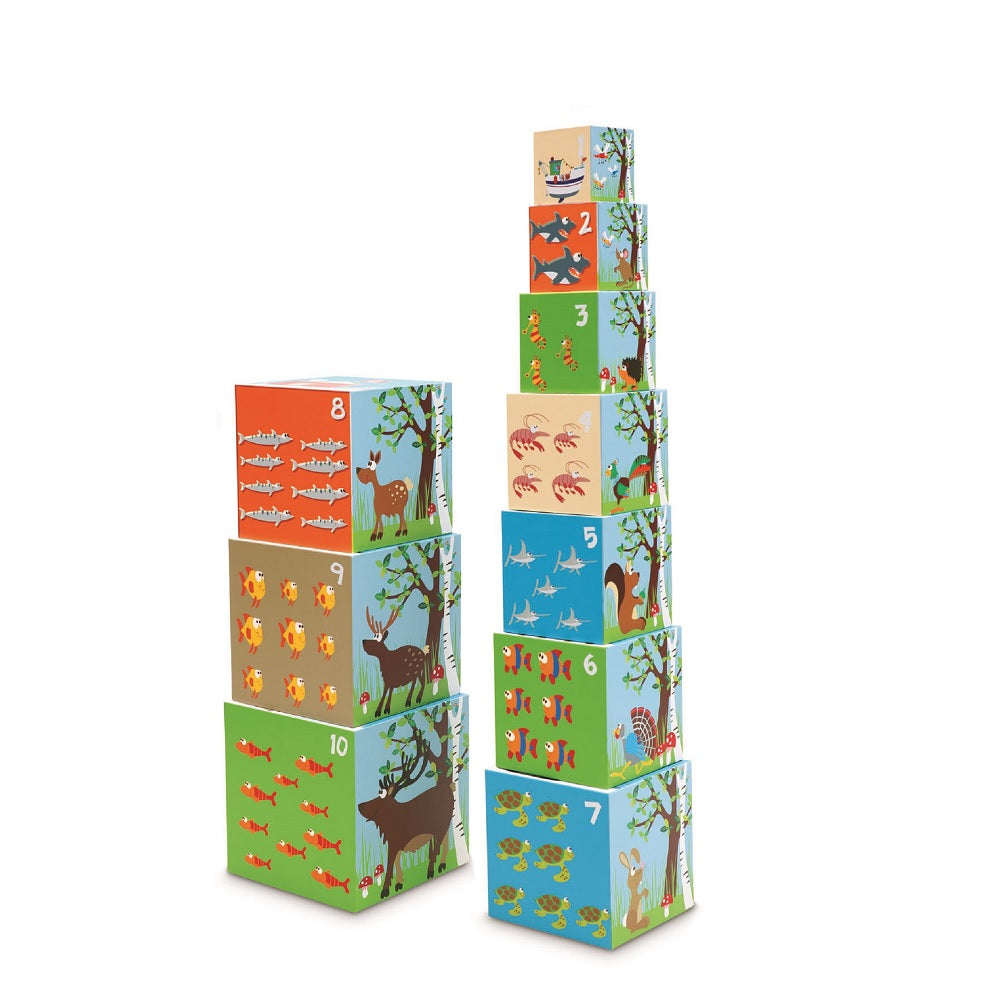 Set de 10Pcs Cubos Para Apilar Animales Scratch Europe