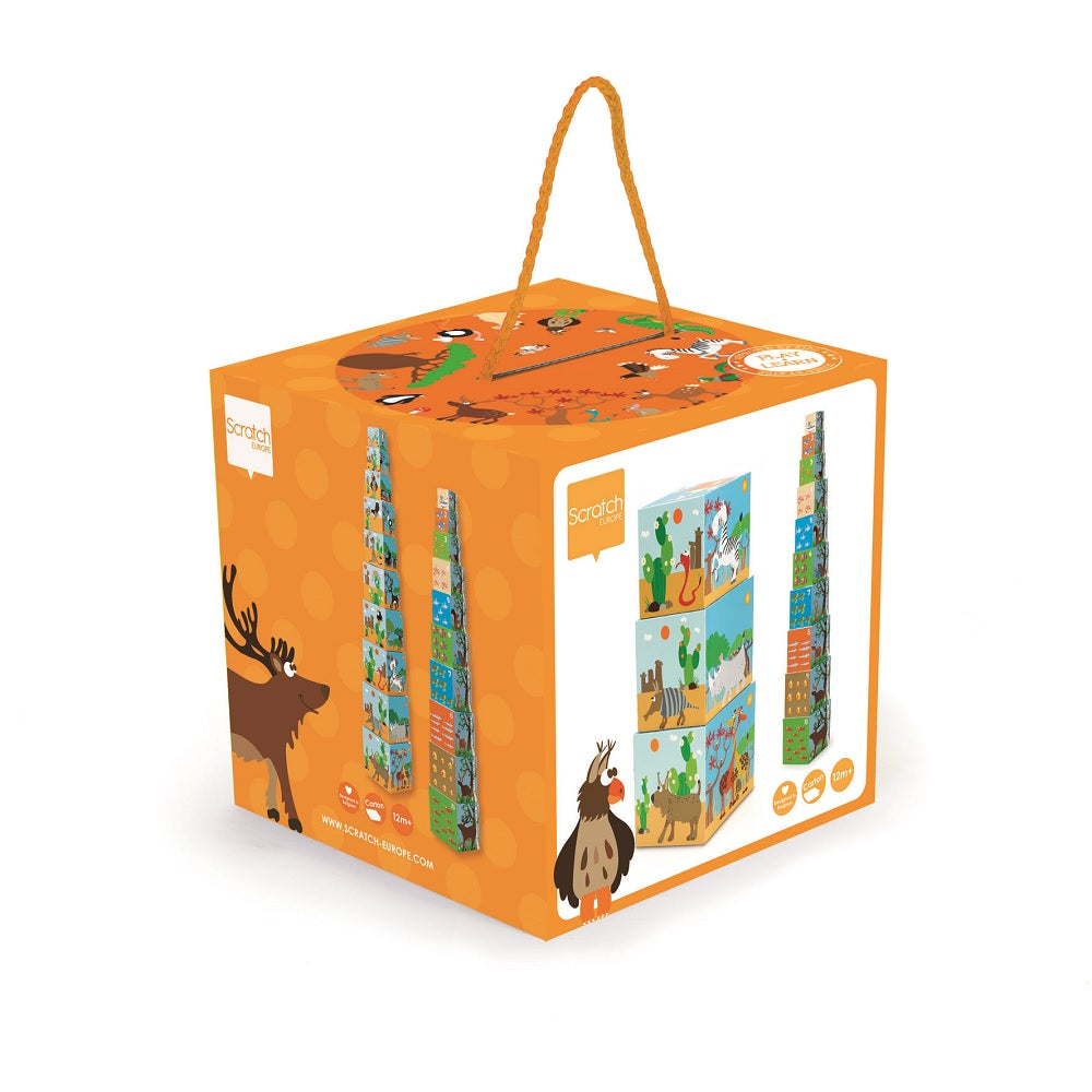 Set de 10Pcs Cubos Para Apilar Animales Scratch Europe