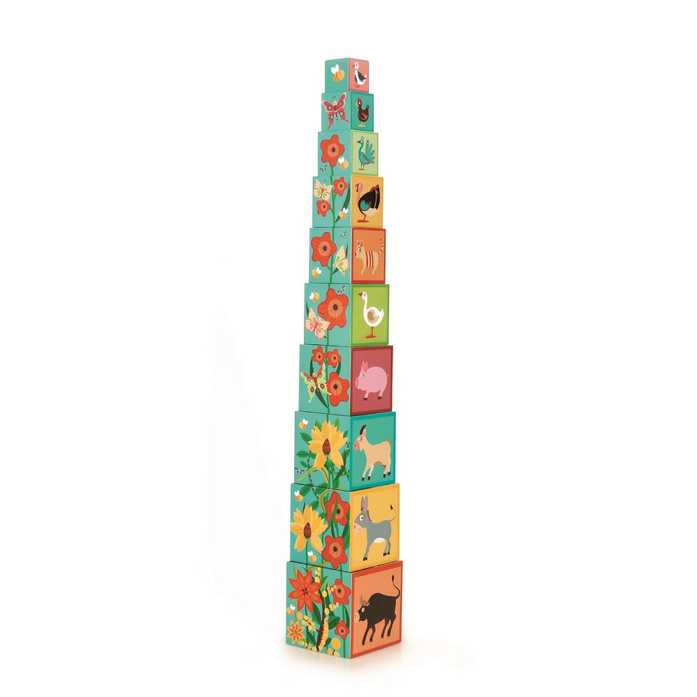 Set De 10Pcs Cubos Para Apilar La Granja Scratch Europe