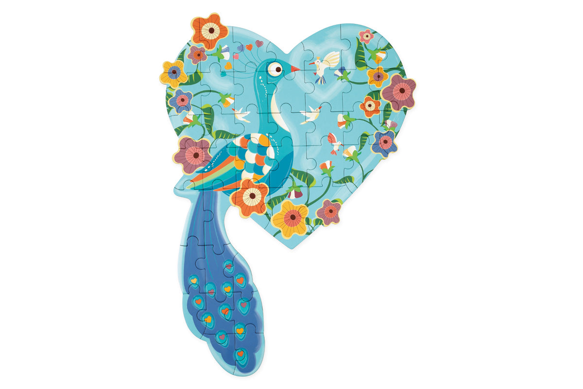 Puzzle 40Pcs Con Forma, Pavo Real