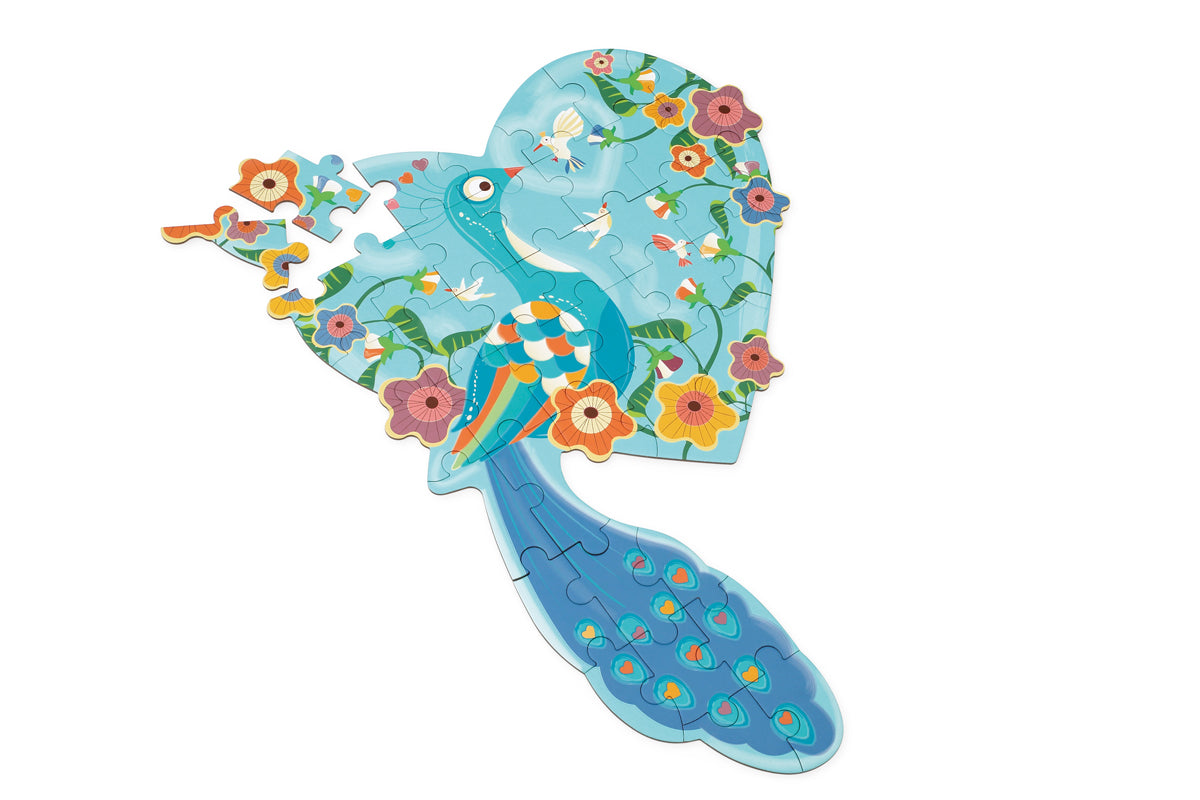 Puzzle 40Pcs Con Forma, Pavo Real