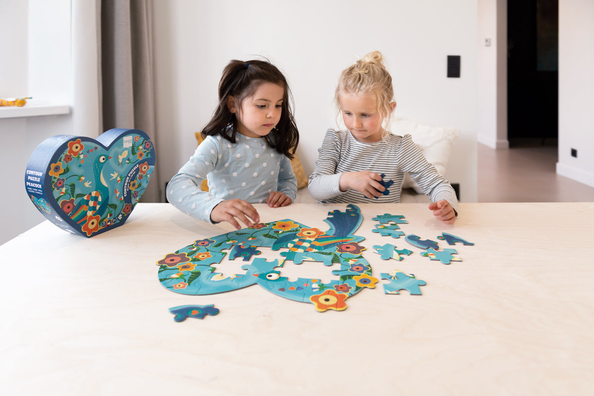 Puzzle 40Pcs Con Forma, Pavo Real