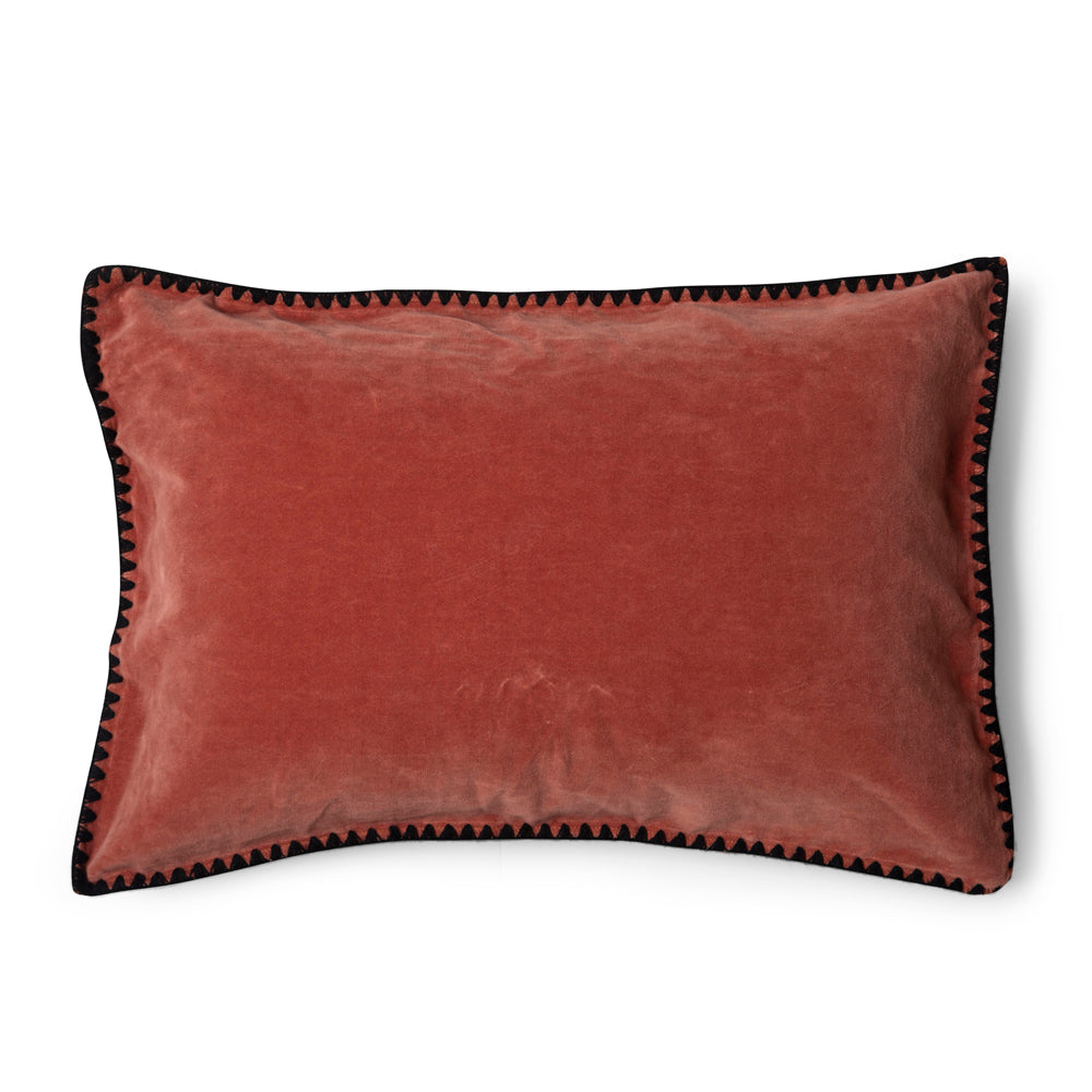 Funda Cojin Terciopelo Terracota Estampa