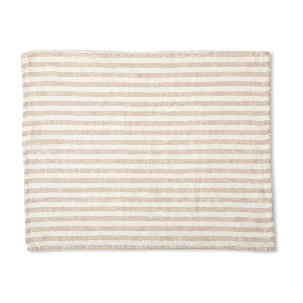 Individual Lino Rayas Beige Estampa