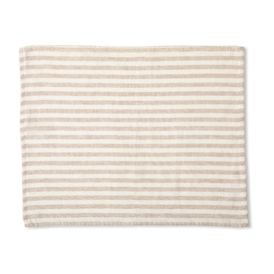 Individual Lino Rayas Beige Estampa