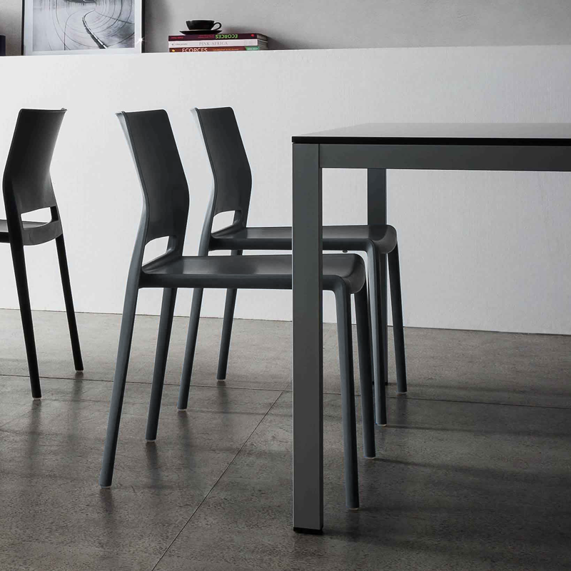 Silla Bakhita Sin Brazos Gris Oscuro Contatto