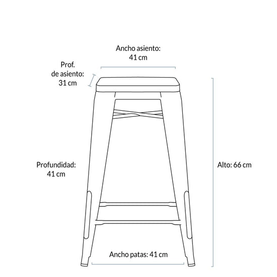 Taburete Medio 67 Tolix Blanco Form Design