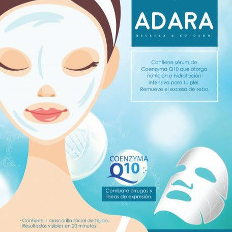 Pack De 6 Mascarillas Faciales Coenzyma Q10 Adara