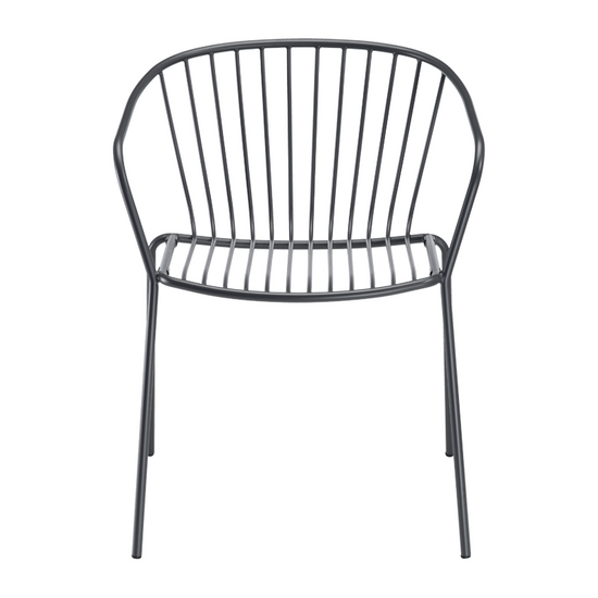 Silla Amitha B Metalica Con Brazos Gris Oscuro Gaber