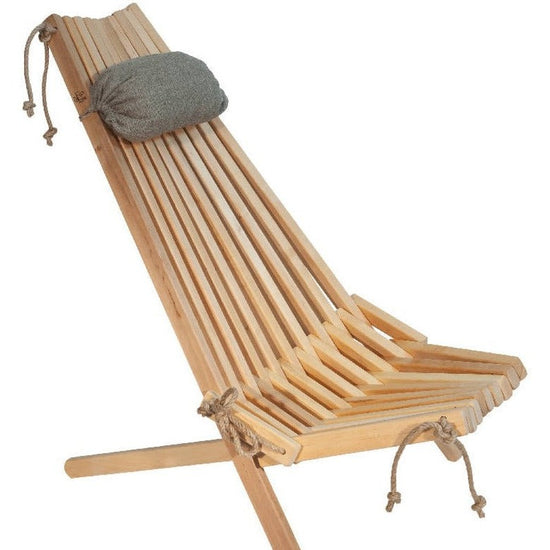Silla EcoChair barniz natural + cojín Denordeco