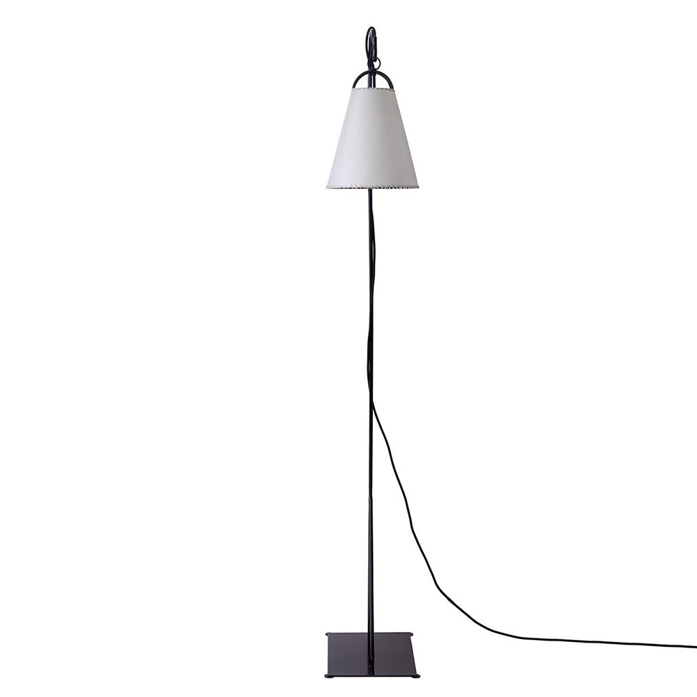 Lámpara Cencerro Pergamino Base Fierro Pie 23 x 29 x 160 cm Maia Design