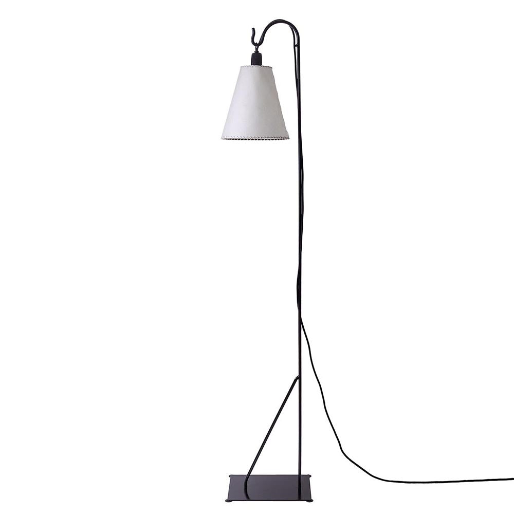 Lámpara Cencerro Pergamino Base Fierro Pie 23 x 29 x 160 cm Maia Design
