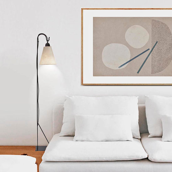 Lámpara Cencerro Pergamino Base Fierro Pie 23 x 29 x 160 cm Maia Design