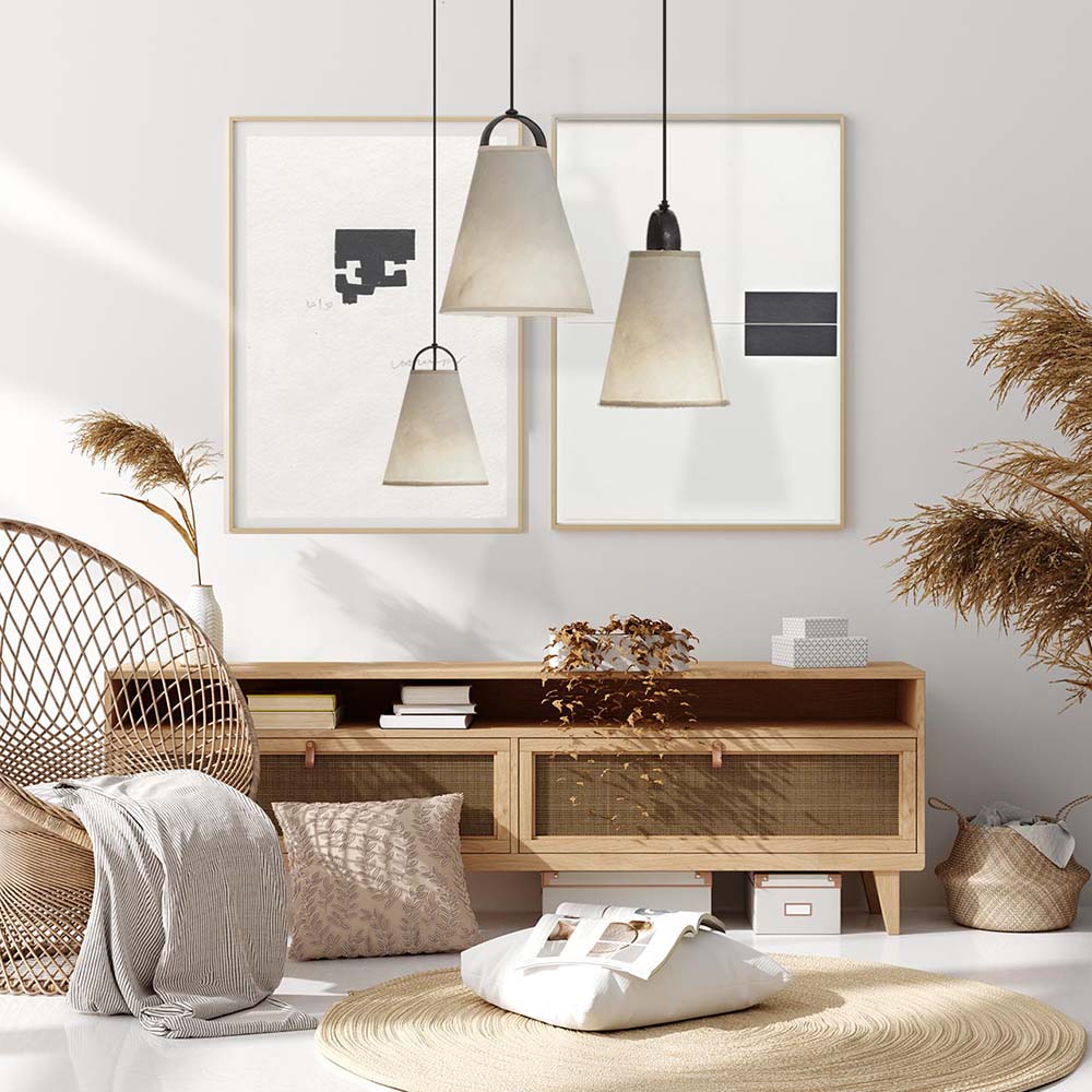 Lámpara Cencerro Pergamino Cielo 36 x 27 cm Maia Design